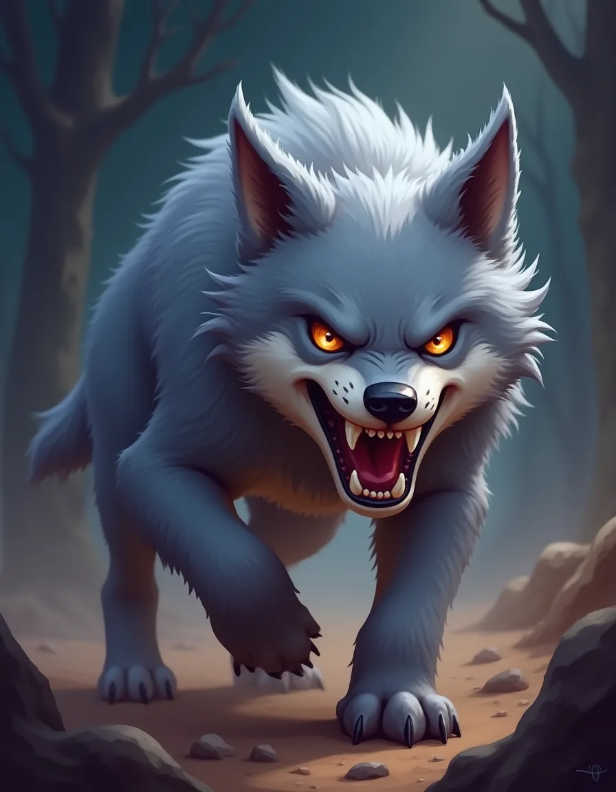 The illustration on Wolf Pup, a common unit in Arcana
