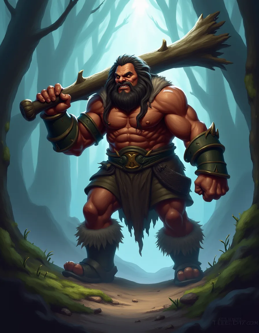 The illustration on Hill Giant, a common unit in Arcana