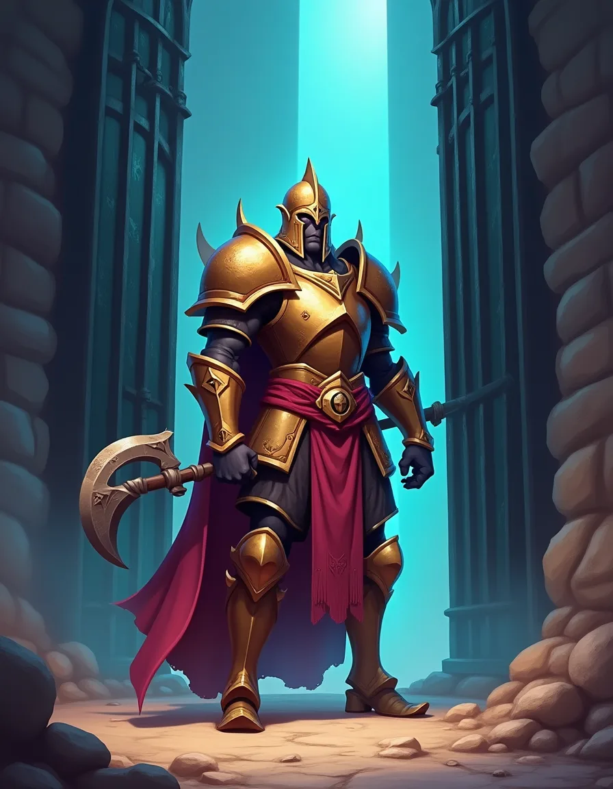 The illustration on Gatekeeper, a common unit in Arcana