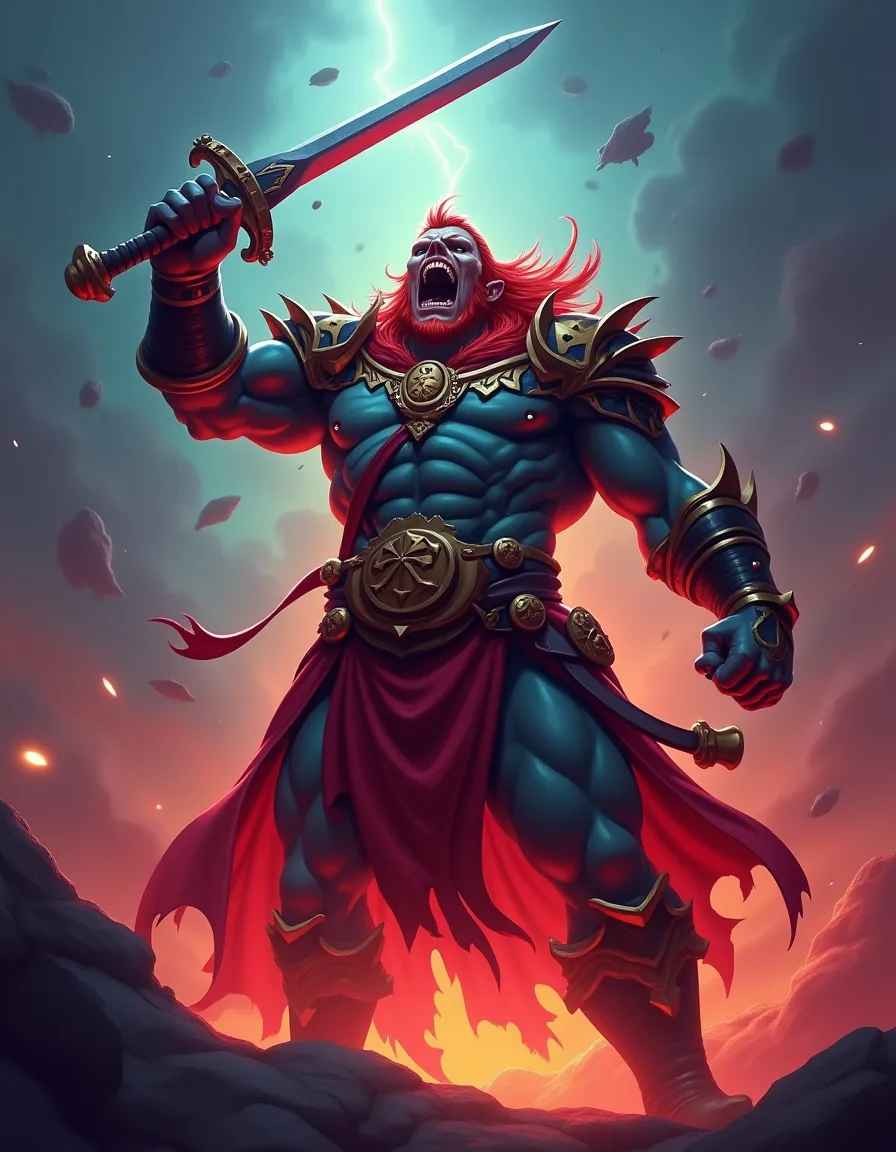 The illustration on Battle Cry, a common spell in Arcana