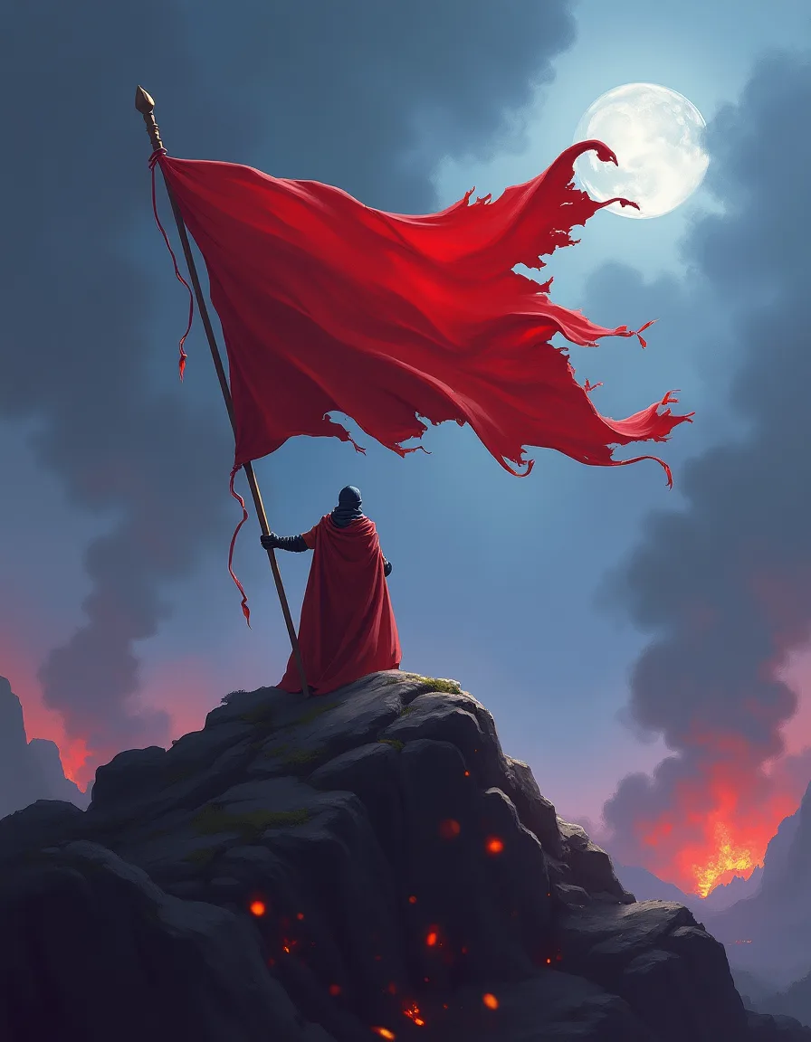 The illustration on War Banner, a uncommon spell in Arcana