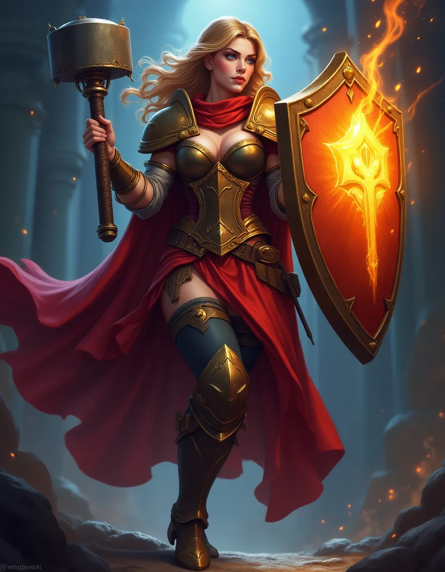 The illustration on Paladin of the Order, a rare unit in Arcana