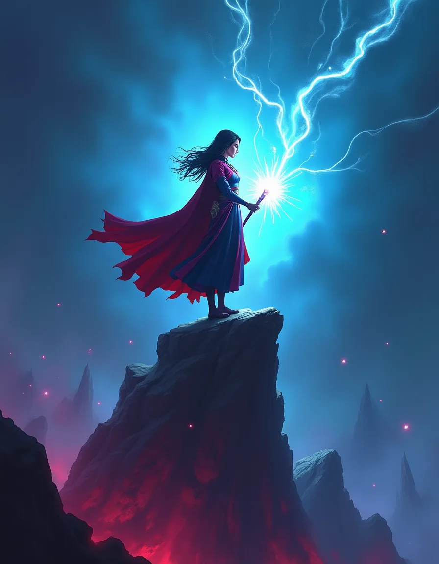 The illustration on Archmage of the Tower, a epic unit in Arcana