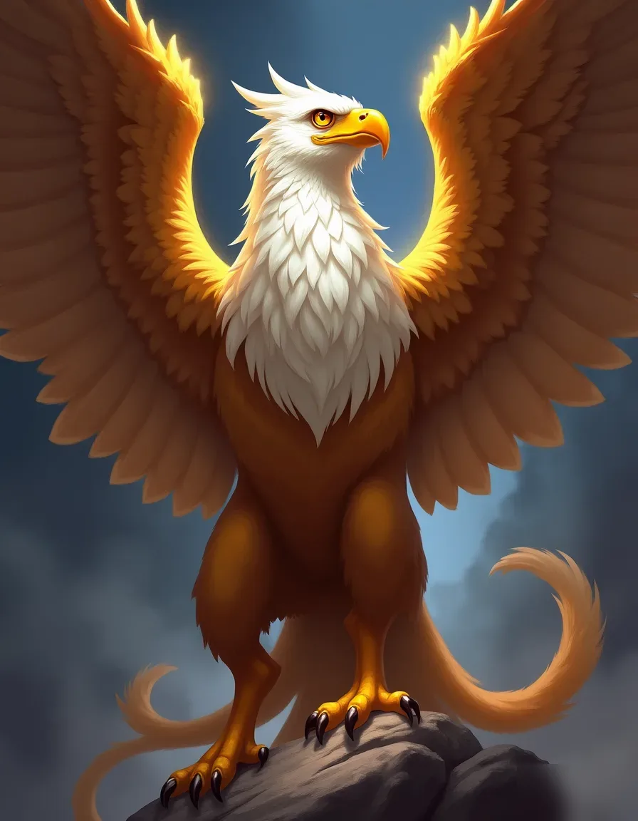 The illustration on Golden Griffin, a epic unit in Arcana