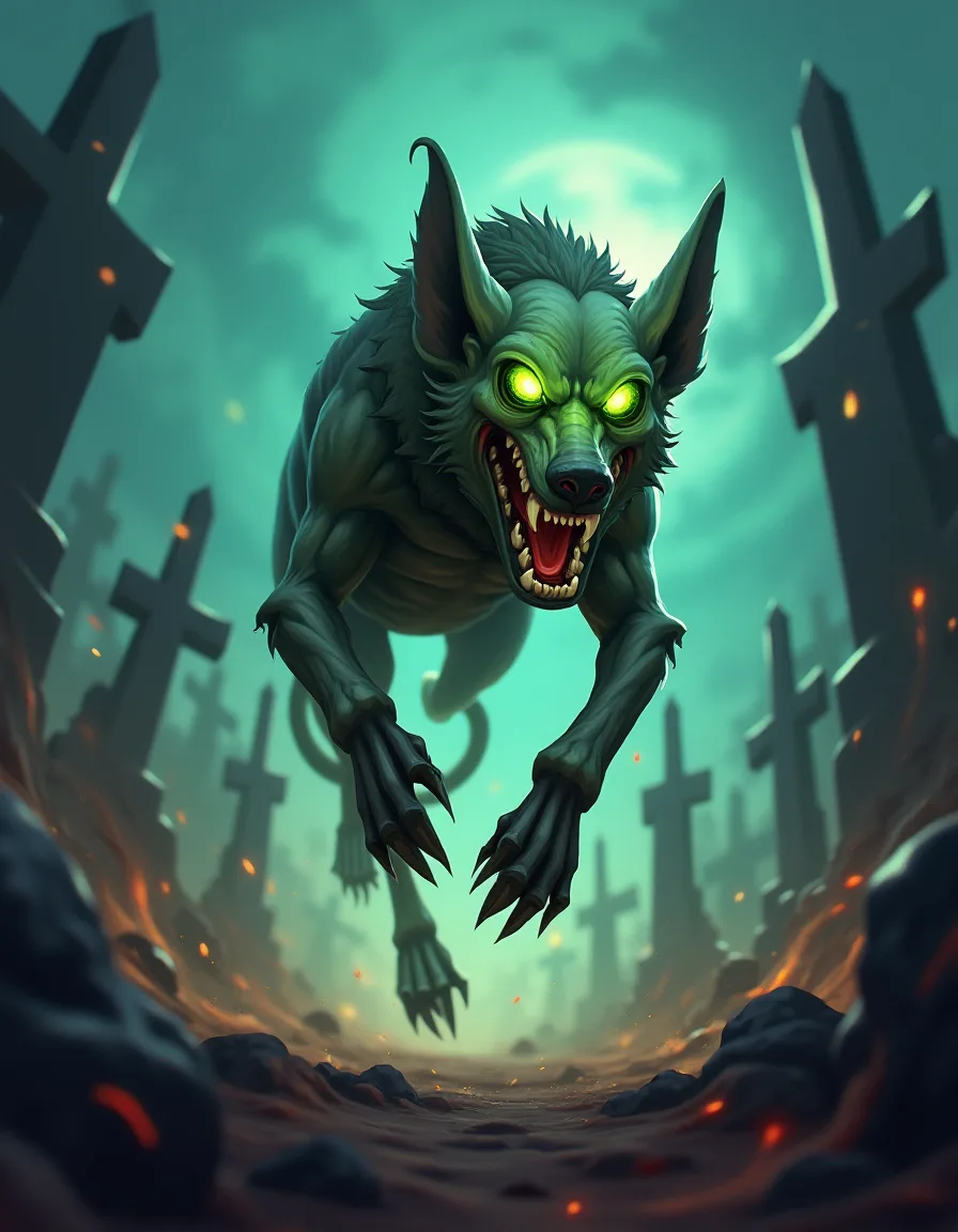 The illustration on Crypt Hound, a common unit in Arcana
