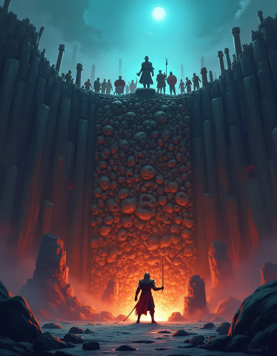 The illustration on Bone Palisade, a common unit in Arcana