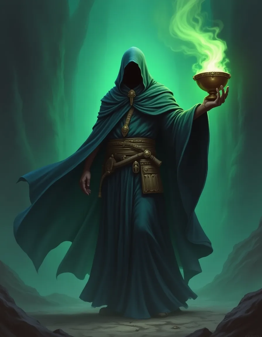 The illustration on Tomb Acolyte, a common unit in Arcana