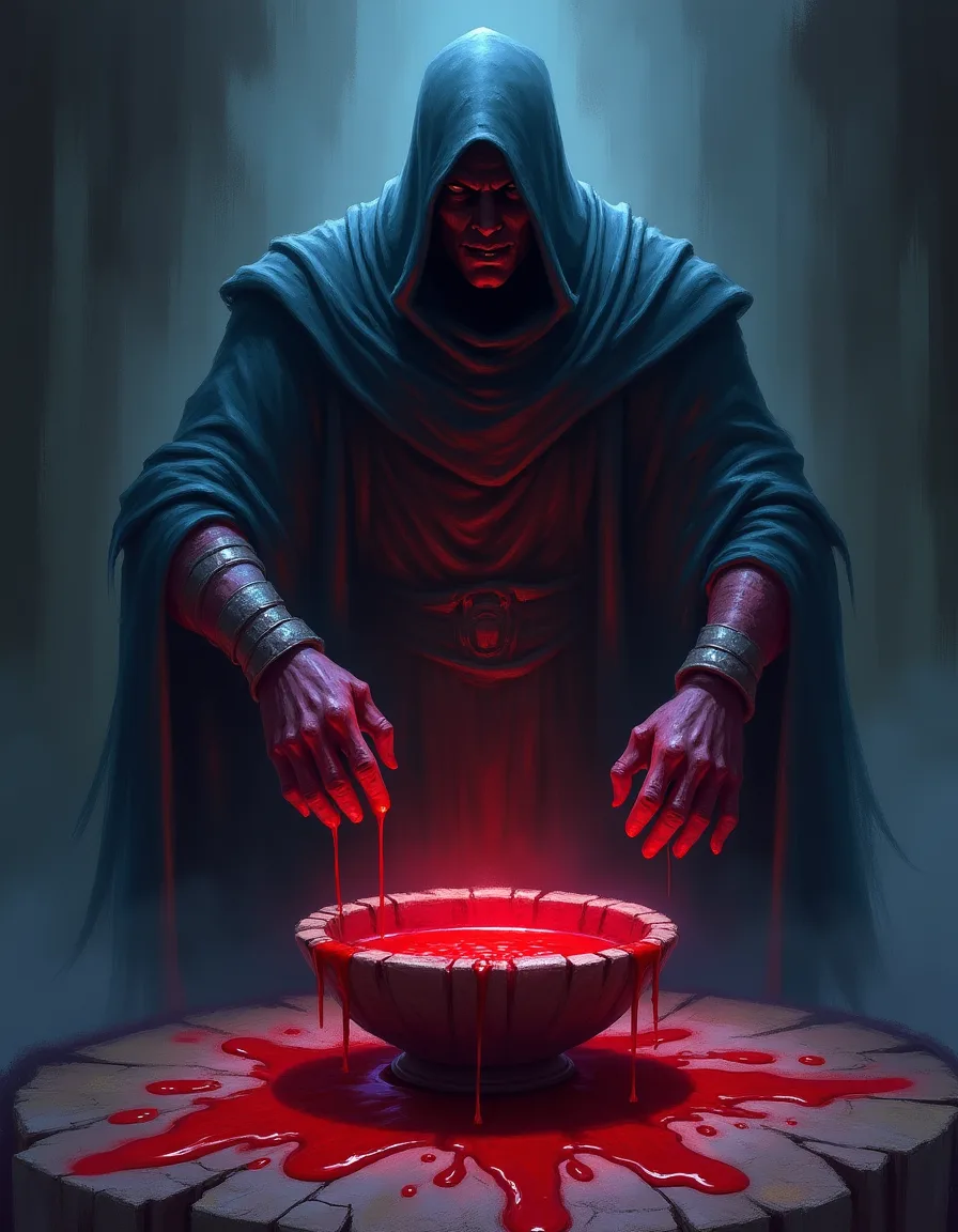 The illustration on Blood Offering, a common spell in Arcana