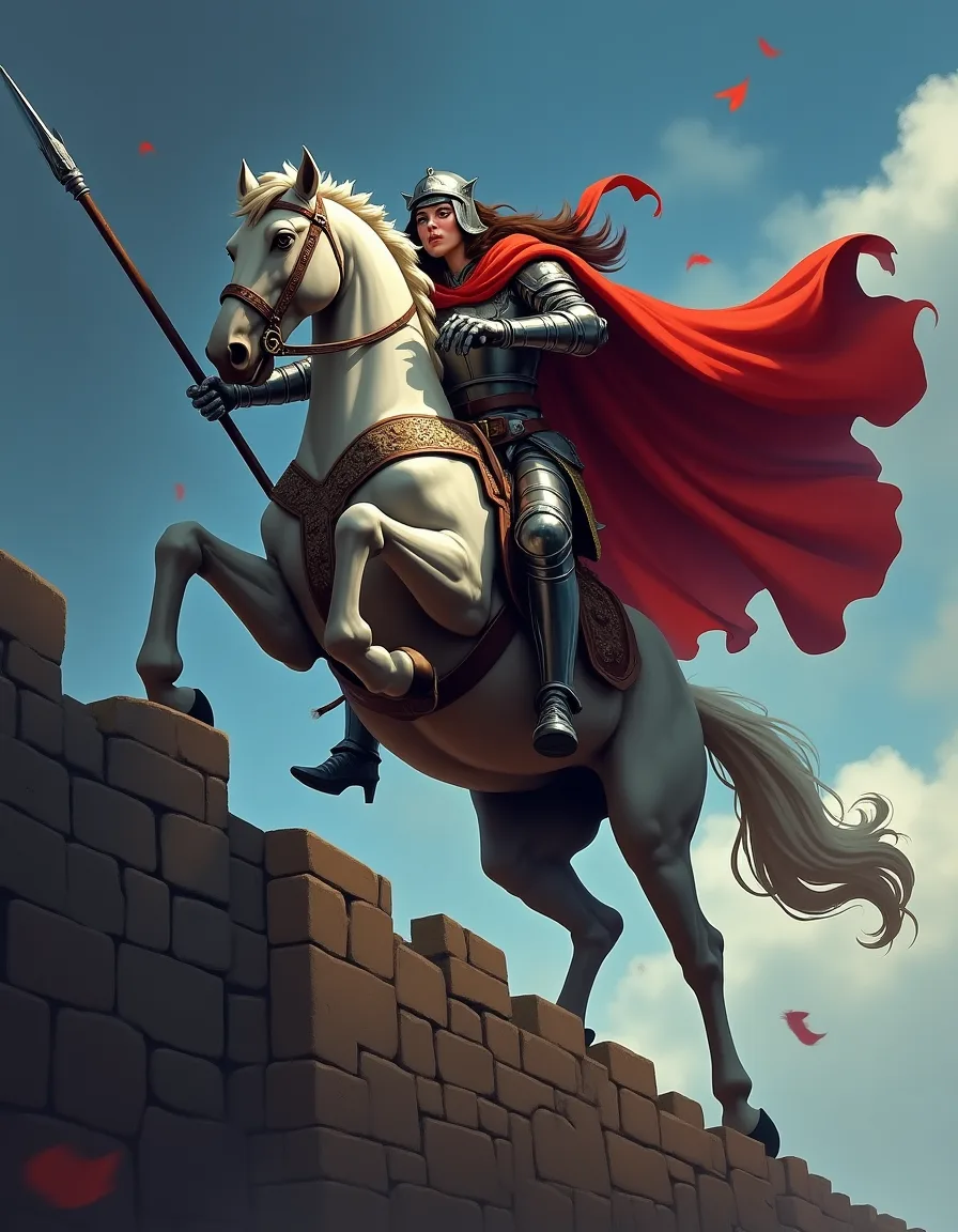 The illustration on Sky Lancer, a uncommon unit in Arcana