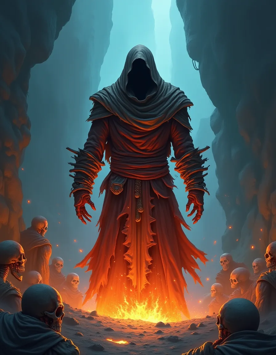 The illustration on Bonecaller, a uncommon unit in Arcana
