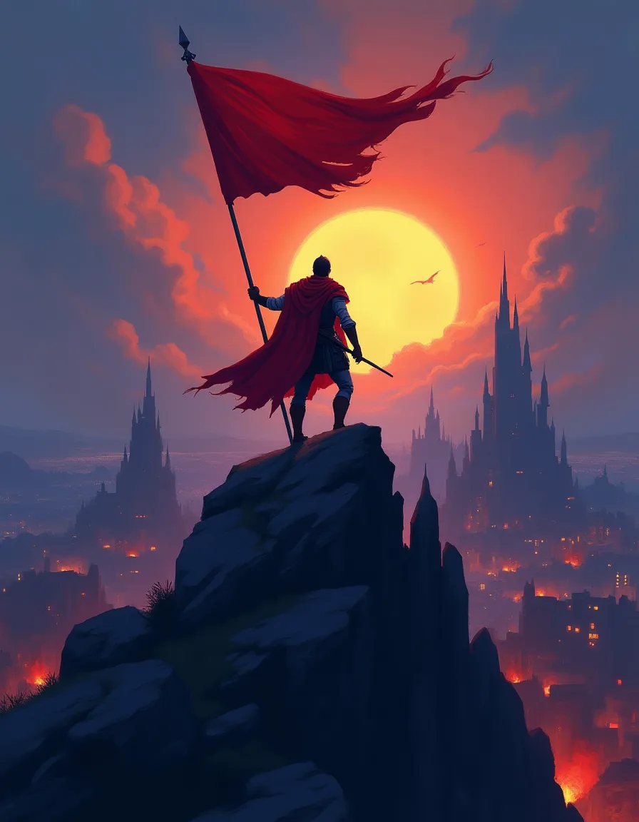 The illustration on Siege Signal, a uncommon spell in Arcana
