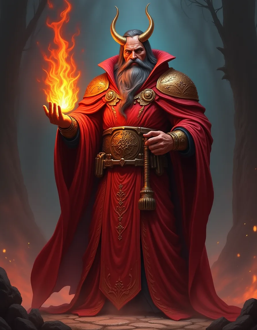 The illustration on High Inquisitor, a rare unit in Arcana