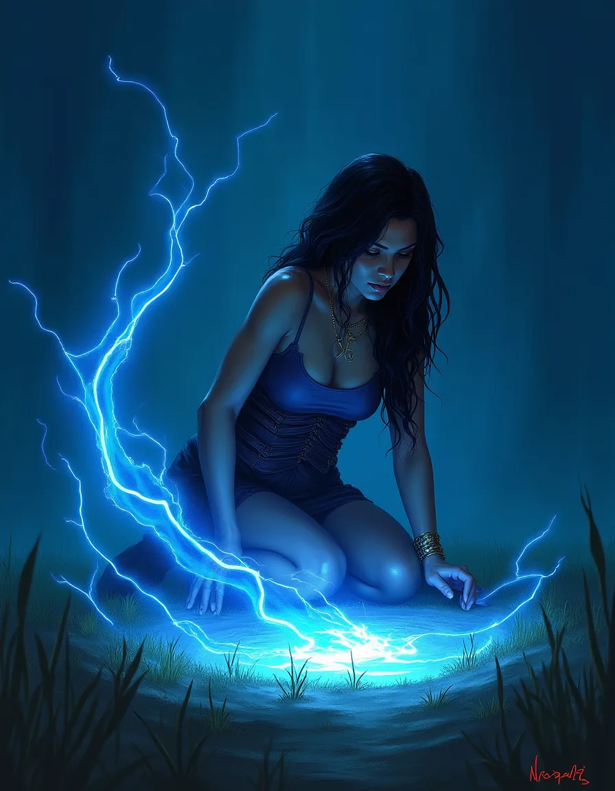The illustration on Ley Tap, a common spell in Arcana