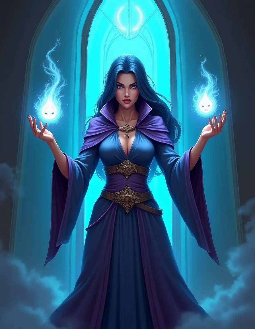 The illustration on Mirrorwright of the Ninth, a uncommon unit in Arcana