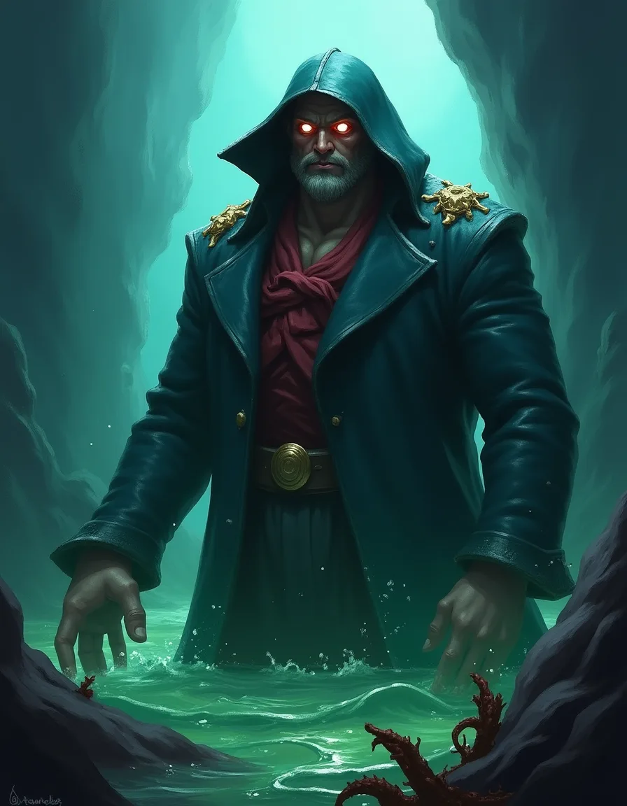 The illustration on Drowned Deckhand, a common unit in Arcana