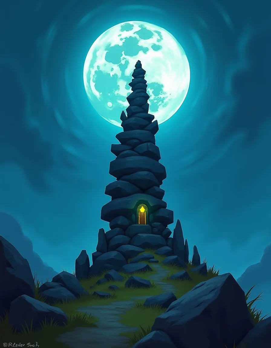 The illustration on Cairn Watcher, a common unit in Arcana