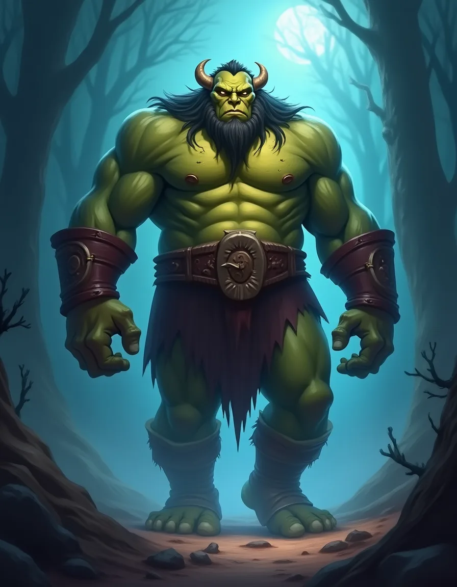 The illustration on Dreaming Ogre, a common unit in Arcana