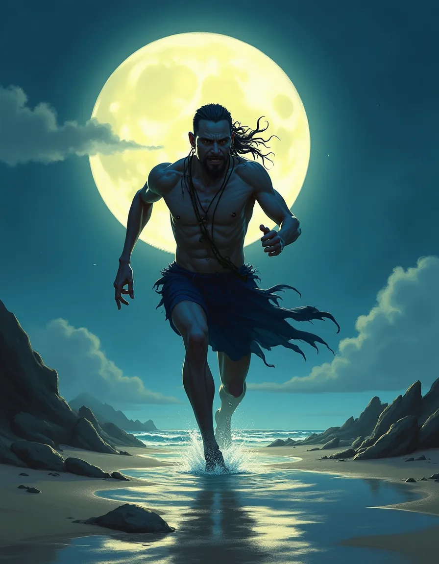 The illustration on Corpse Tide Runner, a common unit in Arcana