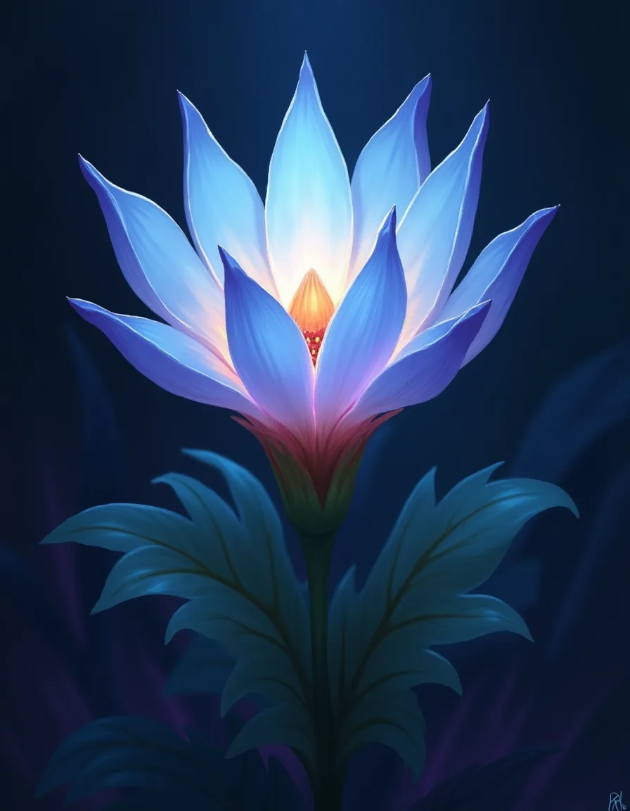 The illustration on Nightbloom, a common spell in Arcana