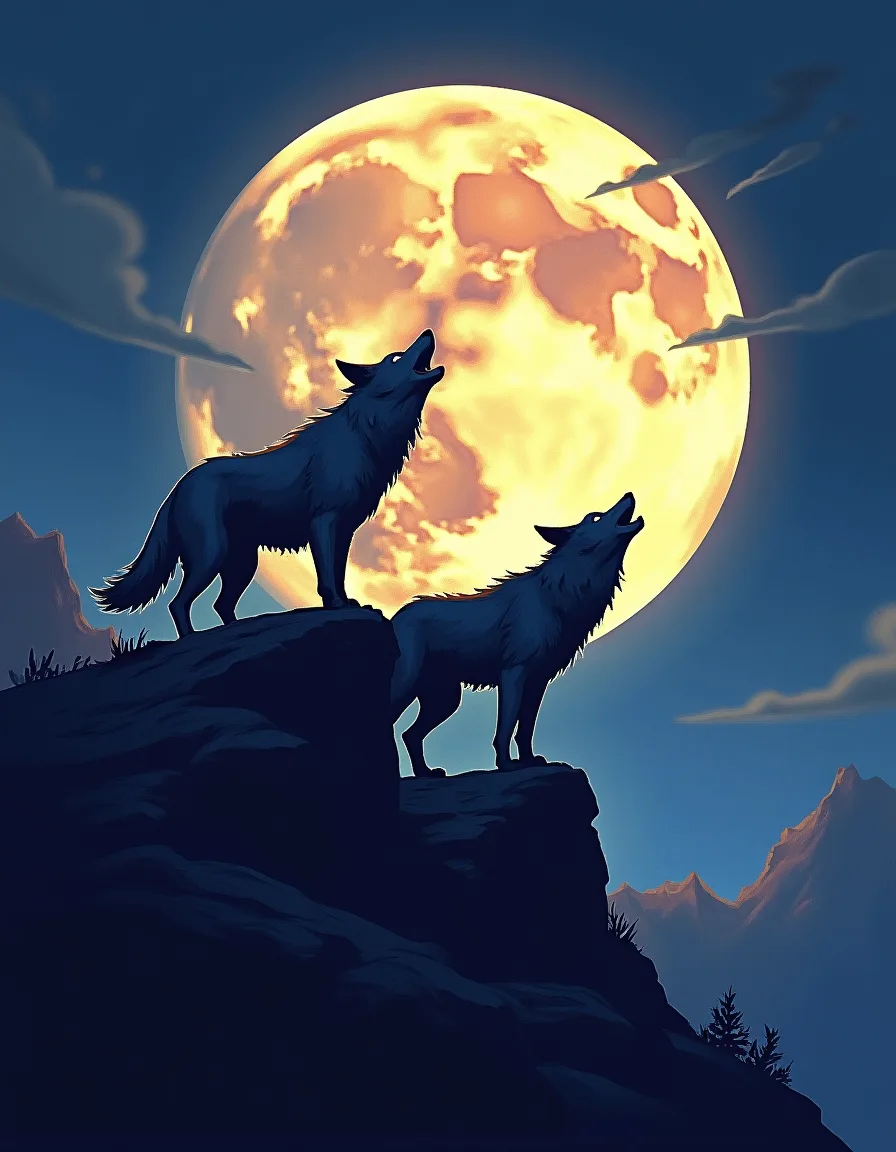 The illustration on Call of the Moonpack, a common spell in Arcana
