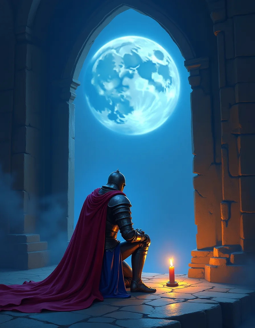 The illustration on Gibbous Vigil, a common spell in Arcana