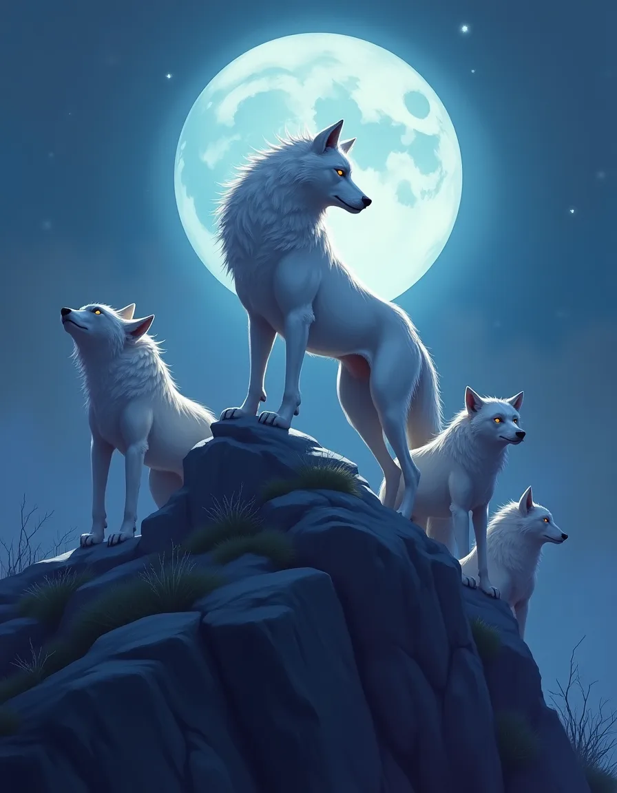 The illustration on Pale Pack Leader, a uncommon unit in Arcana