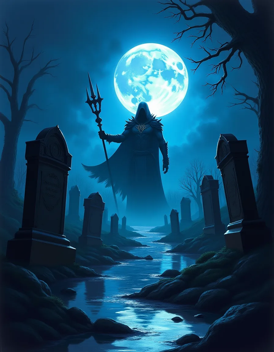 The illustration on Grave Tide, a uncommon spell in Arcana
