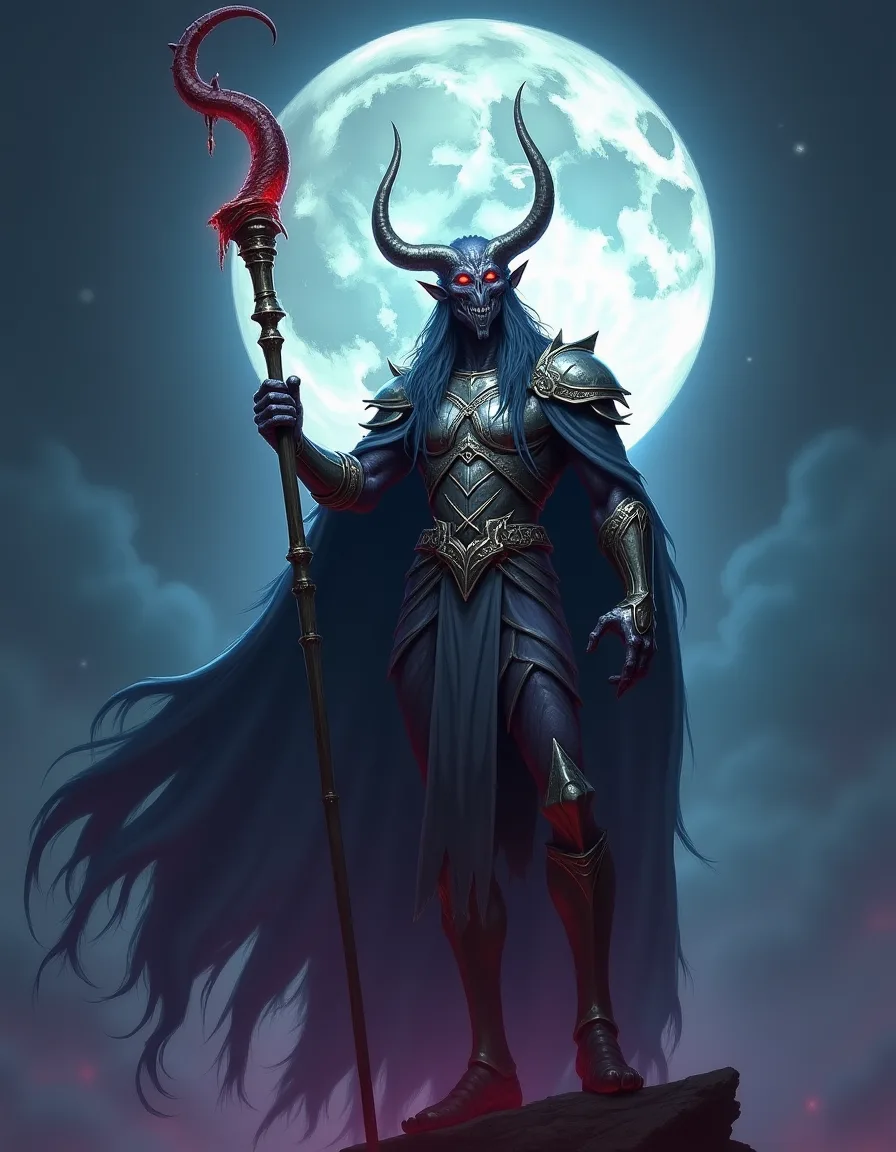 The illustration on Herald of the Waning Court, a rare unit in Arcana