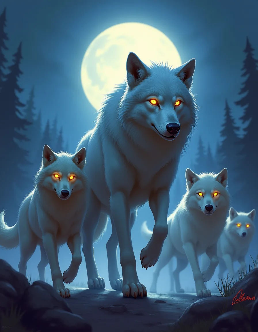 The illustration on Silverfang Alpha, a rare unit in Arcana