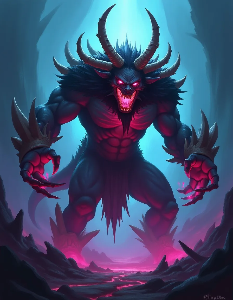 The illustration on Nightmare Sovereign, a epic unit in Arcana