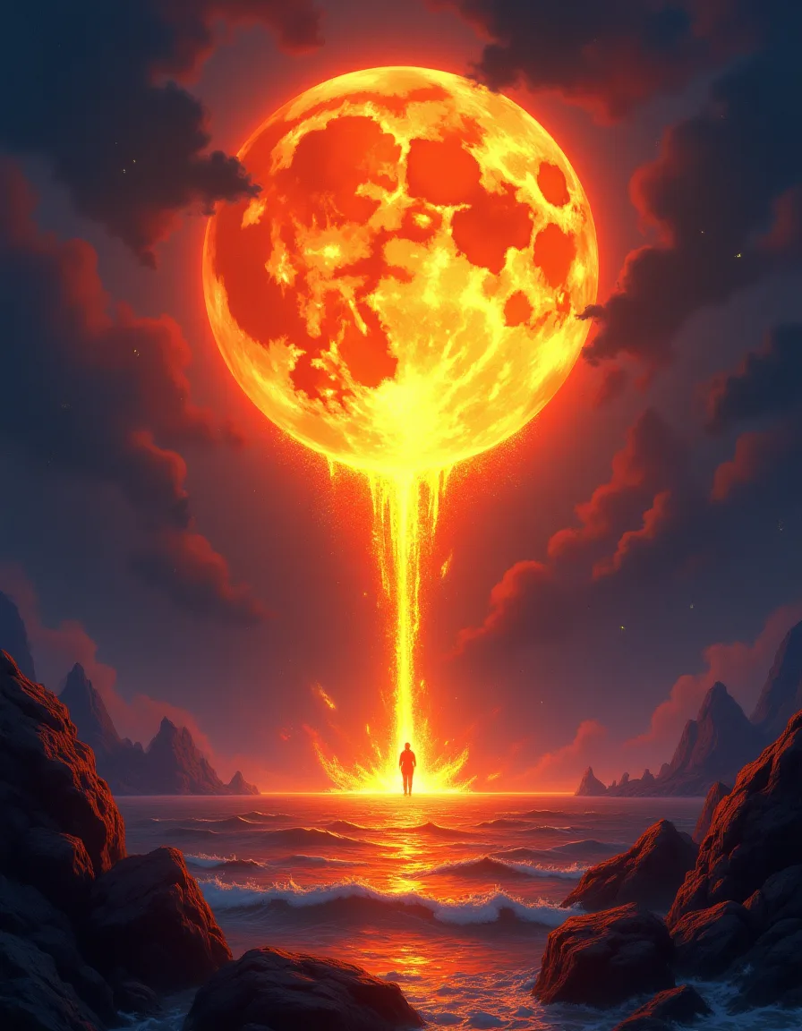 The illustration on Moonfall, a epic spell in Arcana