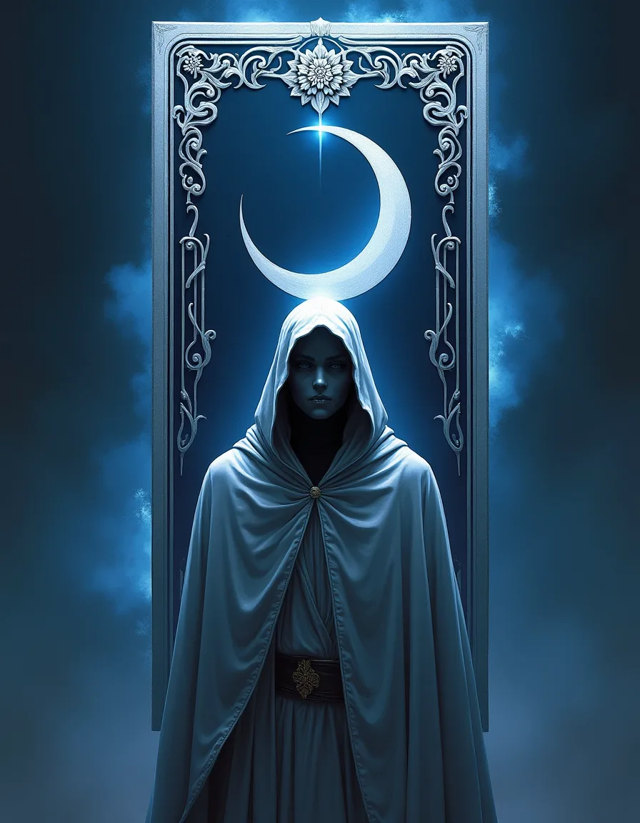 The illustration on Herald of the Unturned, a legendary unit in Arcana