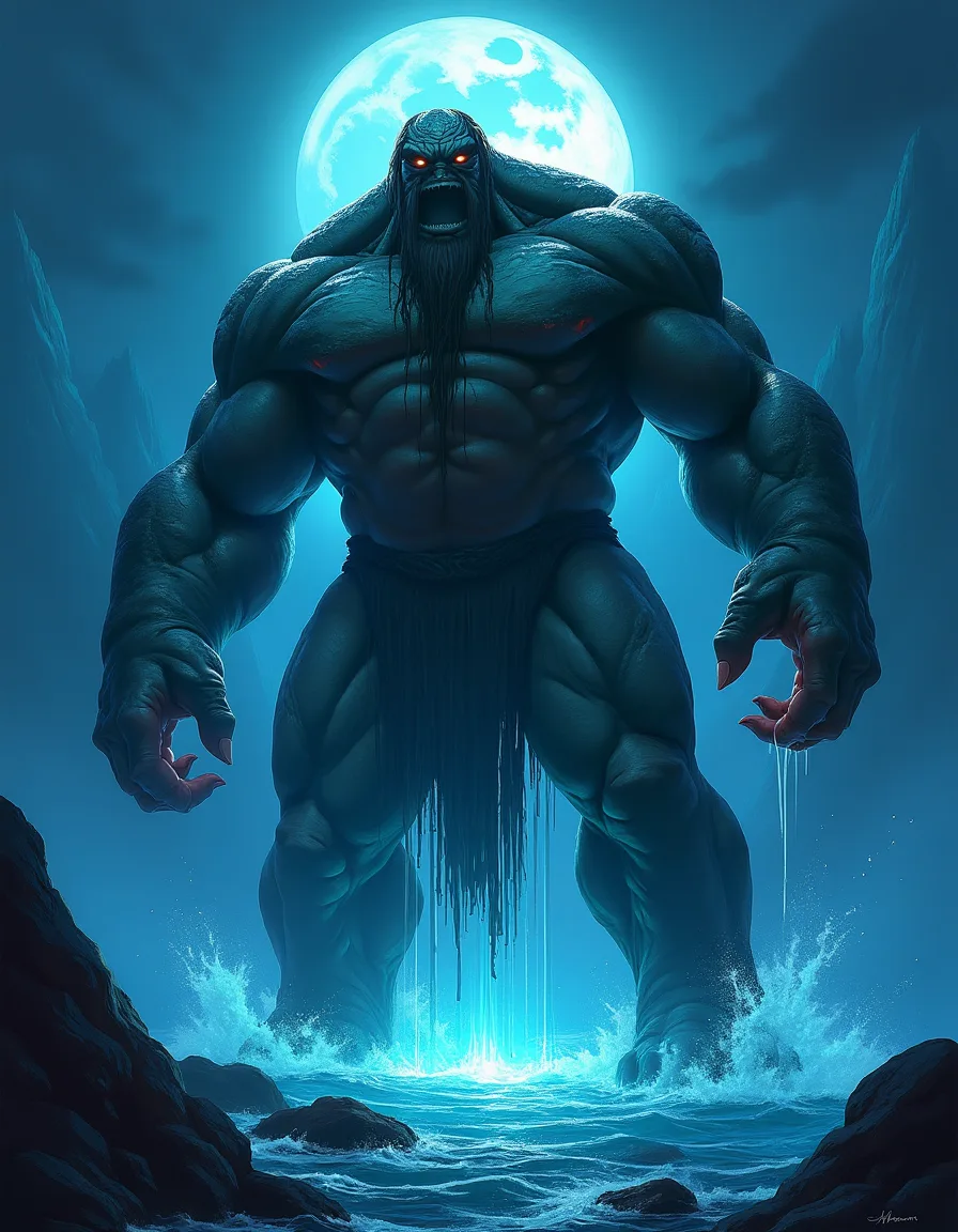 The illustration on Oreth, the Waxing Deep, a legendary unit in Arcana
